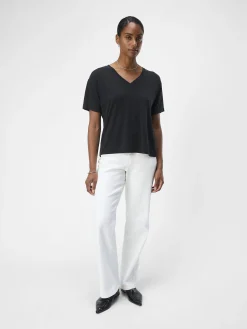 OBJECT Basic|Toppar*V-RINGNING T-SHIRT Black