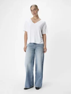 OBJECT Basic|Toppar*V-RINGNING T-SHIRT White
